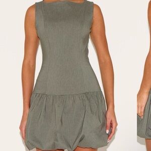 Elegant olive Sleeveless Dress